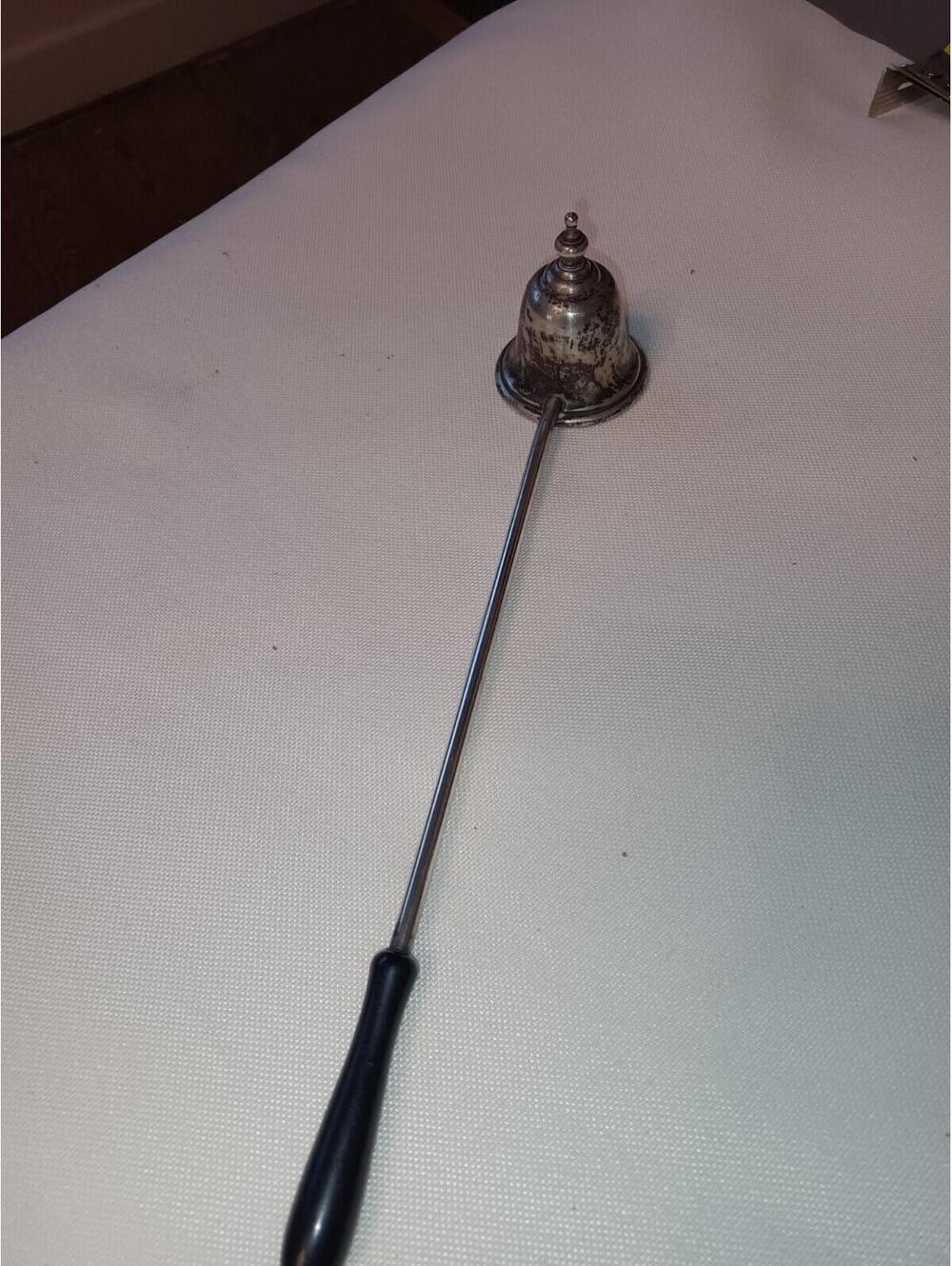 Gorham Sterling Silver 925  Candle Suffer With Wood Handle 9 3/8" Vintage